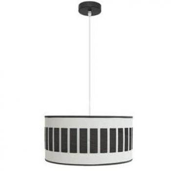 Lámpara Colgante Ivanna 1xe27 Negro/blanco-madera Negra Regx40x40 Cm