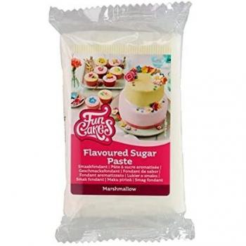 FunCakes Fondant de Sabor Marshmallow , textura suave, fácil de extender, pasta de azúcar, perfecto para tartas, cupcakes y galletas. Halal, Kosher y sin gluten. 250 g
