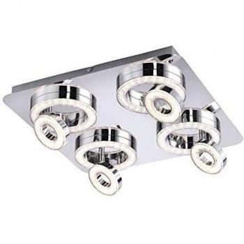 Lámpara de Techo LED Cuadrada Tim con 8 Anillos y Acrílico de Cristal, 3000K