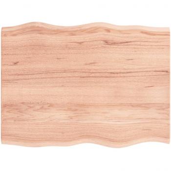 vidaXL Table Top Light Brown 80x60x2 cm Treated Solid Wood Oak Live Edge