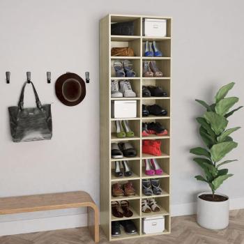 vidaXL Shoe Cabinet Sonoma Oak 54x34x183 cm Engineered Wood
