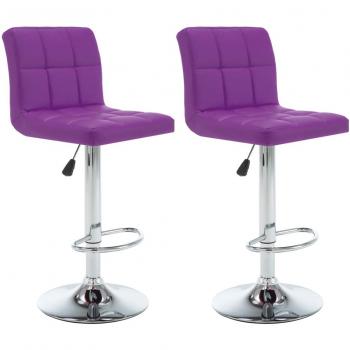 Taburetes de cocina 2 unidades cuero sintético morado
