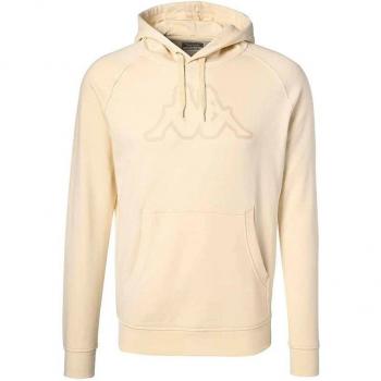 Sudadera Kappa Zaiver para hombre de invierno con algodón, color beige, capucha y manga larga