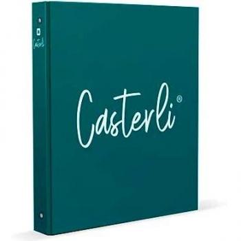 Casterli 72896 - Carpeta 4 anillas color Basic, Tapa forrada mate, Tamaño 320 x 275 x 40 mm, colores surtidos, Anillas de 30mm
