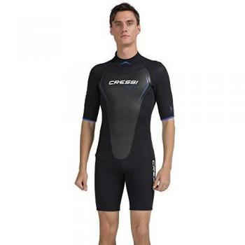 Cressi Altum Wetsuit Man 3mm Traje de Neopreno de Una Pieza o Shortry, Hombre, Negro/Azul, XXXL/7