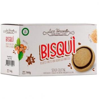 BISQUI Galletas de Crema de Nueces y Avellana - Galletas rellenas con crema de nueces y avellanas, textura crujiente, sabor dulce y cremoso, ideal para acompañar con café