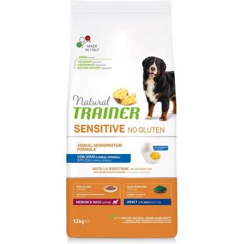 Natural Trainer Sensitive Adulto Mediano/Maxi Sin Gluten Monoproteico con Huevos - Pack Ahorro 2 x 12 kg