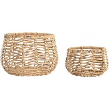 Juego de Cestas DKD Home Decor Fibra 48 x 48 x 33 cm
