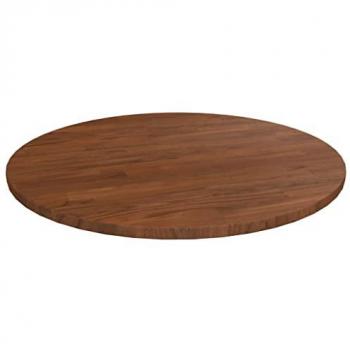 vidaXL Round Table Top Dark Brown Ø50x1.5 cm Treated Solid Wood Oak