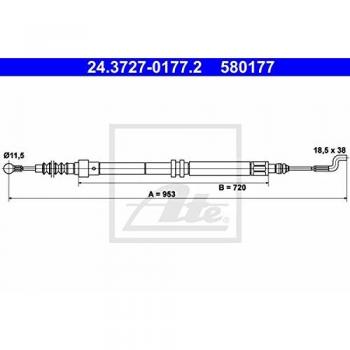 ATE 24372701772 cable de freno