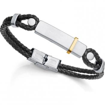 Pulsera Hombre Viceroy Magnum de Acero con Cuero Marrón