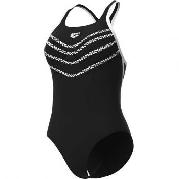 Bañador de natación mujer Arena Losange V Negro (tamaño 38)