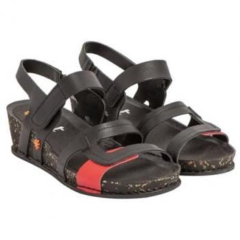 Sandalias de Piel para Mujer Art 1941 I Imagine Negro con Tacón de 4.5 cm, Velcro y Estilo Casual - Talla 38