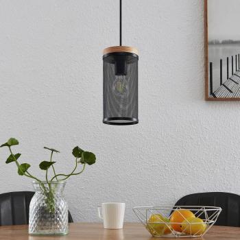 Lámpara colgante Kiriya de Lindby, moderna, 1 luz, color marrón, hecha de madera, para salón y comedor, con casquillo E27