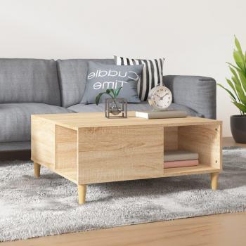Mesa de centro Sonoma de roble 80x80x36,5 cm en madera multicapa marrón