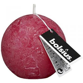 Bolsius - Vela de bola de parafina, rústica, color fucsia