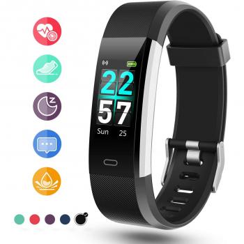 Glymnis Pulsera Actividad Inteligente Pulsera Deportiva IP68 con 14 Modos de Deporte Compatible con iOS y Android Negro