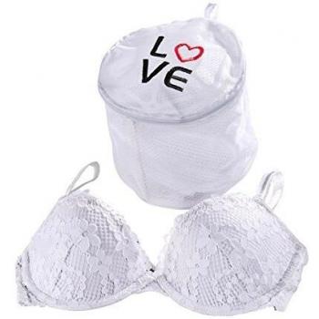 Wenko 63053100 BH-Wäschenetz Love, plástico - poliéster, 16 x 15 x 16 cm, Blanco