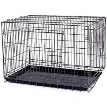 Happyzoo Mascotas Jaula Metálica Pequeña- Medidas 61 Ancho X 44 Profundo X 50 Alto cm - para Perros