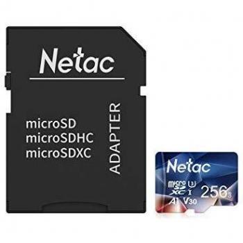 Netac Tarjeta de Memoria de 256GB con Adaptador, Tarjeta Memoria microSDXC
