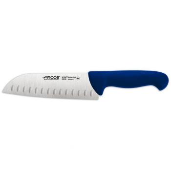 Cuchillo Santoku Arcos Serie 2900 Profesional con Hoja de Acero Inoxidable NITRUM de 18 cm y Mango Ergonómico en Polipropileno Azul