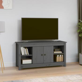 Soporte para TV móvil gris de madera maciza de pino 103x36,5x52 cm