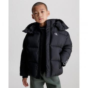 Calvin Klein - Chaqueta acolchada de niño negra con capucha