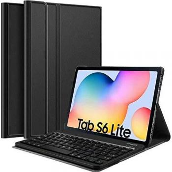 FONCBIEN Funda con Teclado para Samsung Galaxy Tab s6 Lite, Funda con Teclado Bluetooth Desmontable, Teclado Retroiluminado Compatible con Funda Protectora para Pulgadas 2020, SM-P610 / P615