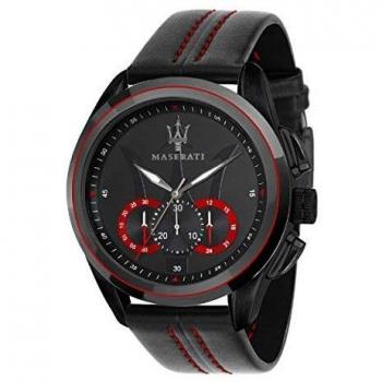 Men's Watch, Traguardo Collection, Quartz Movement, Chronograph, Stainless Steel and Leather Watch - R8871612023
