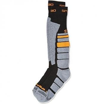 Spaio Calcetines Unisex Thermo Thermolite Ski, negro/gris/naranja, 41-43