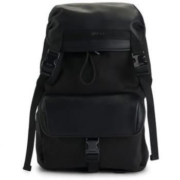 Hugo Boss Ubert Black Polyester Backpack with Laptop Compartment - One Size