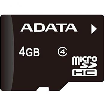 AData AUSDH4GCL4-RA1 - Tarjeta de Memoria 4 GB MicroSDHC con Adaptador
