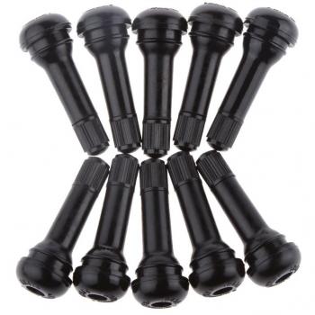 10x TR414 Snap-In Vástagos de Válvula Tapas de las Válvulas del Neumático De Coche De Caucho Zinc Color Negro