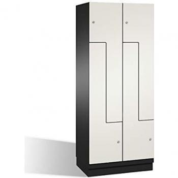 Armario Guardarropa Cambio C+P - 2 Compartimentos, Ancho 800 mm, Cuerpo Gris Oscuro / Puerta Blanca