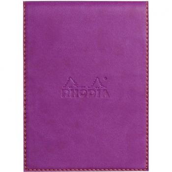 Funda porta-bloc + bloc Rhodia 128110C - Cuadricula (5x5mm) Violeta