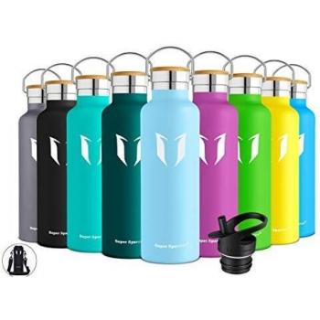Super Sparrow Botella de Agua aislada al vacío de Acero Inoxidable, diseño de Pared Doble, Boca estándar - 500ml - Eco Friendly & BPA Gratis - para Correr, Gimnasio, Yoga, Ciclismo