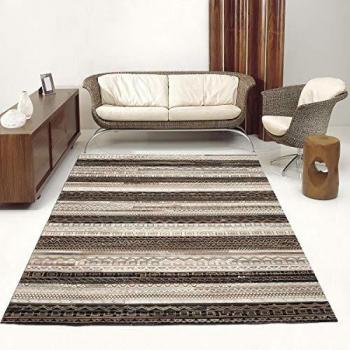 Alfombra Kilim Beige 240x330 cm Hecha a Mano de Piel de Vacuno - ZAIRA
