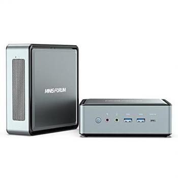 Mini PC AMD RYZEN 5 4500U Hasta 4.0 GHz| 16 GB RAM 512 GB PCIe SSD| Gráficos de Radeon| Windows 10 Pro| Intel Wifi6 AX200 BT 5.1|4K HDMI/DP/USB-C|2x RJ45| 4x USB 3.0 2x USB 3.1 Factor de Forma Pequeña