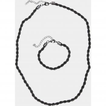 Urban Classics Gunmetal Charon Intertwine Necklace and Bracelet Set