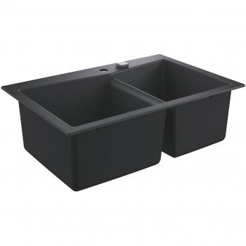 Fregadero de Cocina Grohe K700 en Compuesto, 2 Bacs, 838x559mm, Granito Negro