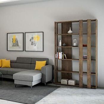 Librería Kato B Small de Madera de Nogal con 6 Estantes y Dimensiones 120x204 cm