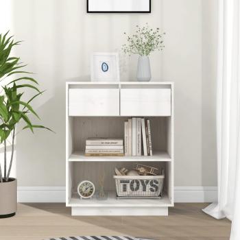 Mueble consola blanca 60x34x75 cm madera maciza de pino