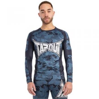 Camiseta de Manga Larga Funcional Tapout Duncan Azul Camuflaje Slim Fit para Hombre