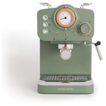 Cafetera Express Semiautomática Thera Retro Verde Sage Mate 20 Bar 1,25L con Vaporizador y Compatible con Monodosis ESE