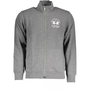 La Martina Gray Cotton Zip-Up Sweater - XL