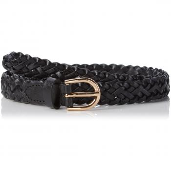 PIECES PCAVERY LEATHER BRAIDED SLIM BELT NOOS, Cinturón Mujer, Negro