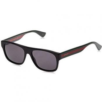Gucci Iconic Square Sunglasses with Dark Shades and Colored Arms, Black male, Size: 56 MM
