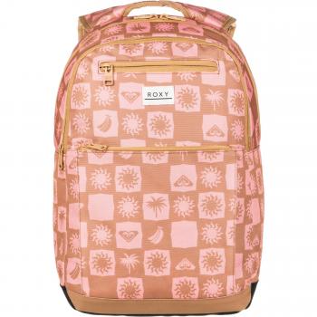 Mochila de mujer Roxy Here You Are Pr, diseño moderno, compartimento principal con cierre, bolsillo frontal con cremallera, correas ajustables y acolchadas, material resistente al agua, estampado colorido