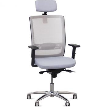 Silla Ergonómica Lucy Malla Gris con Cabezal Ajustable