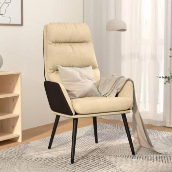 Sillón de relax de tela crema vidaXL